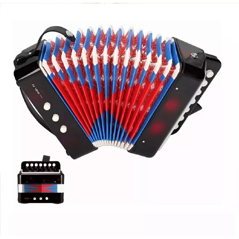 KFMX Mini Acordeon Infantil Juguete Para Niños Musica 7 Botones