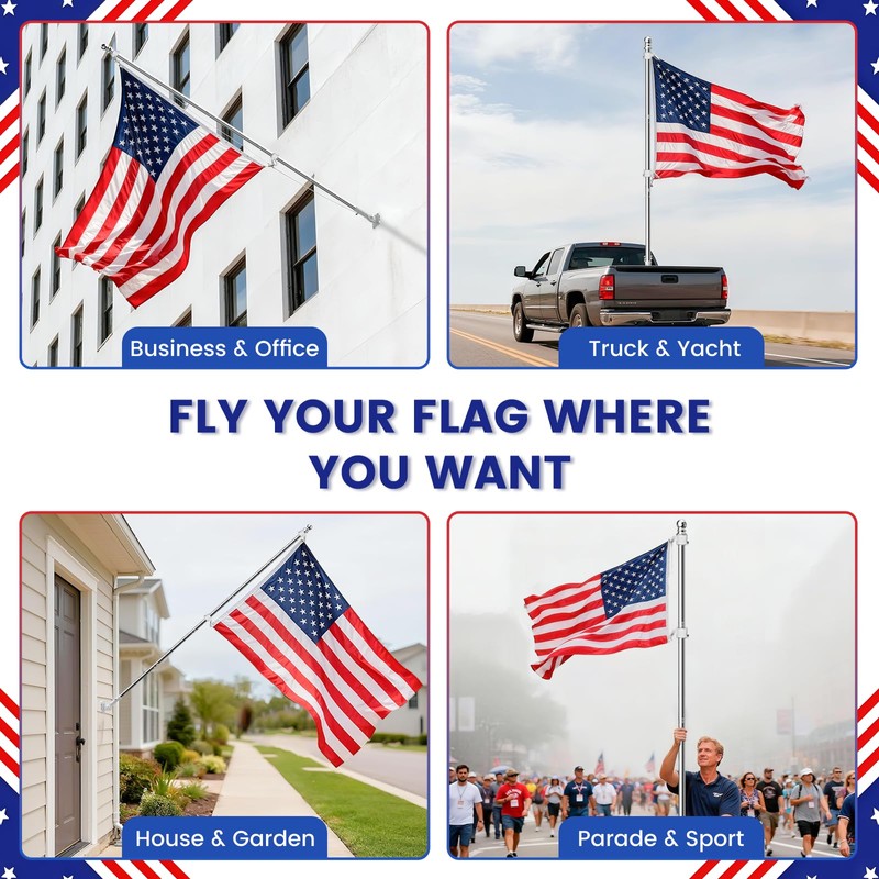 ZHULI 5 FT Flag Pole for Outside House, Flag Pole