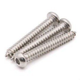 (50 PCS) M5 x 40mm Button Socket Head Cap Self Tapping Screws, 304 Stainless Steel, Button Socket Head Wood Screws, Allen Socket Hex Drive