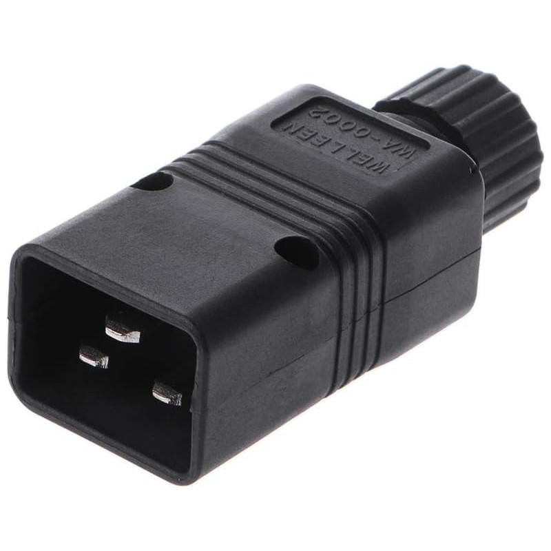 (2 Pack) IEC 320 C20 Rewirable DIY Power Plug Adapter,Toptekits
