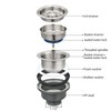 QruiLanTu 3-1/2'' ﻿Kitchen Sink Drain Kit Sink Drain Basket Sink