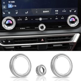 HHLOU Air Conditioning Knob Cover Fit for Lexus NX RX GX Accessories,Car Interior Crystal Knob Covers 3Pcs.