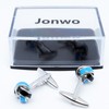 Jonwo Black and Blue Twist Knot Men Cuff Links for