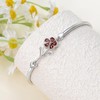 LWQQWL January Birth Flower Bangle Bracelet for Women 925 Sterling