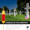 Cemetery Light Candle Holder, Grave Decorations Memorial Lantern with Crosses,