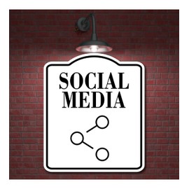 SOCIAL MEDIA ELEGANT WHITE Aluminum Composite Sign 15 x 18 inches