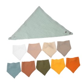 BESPORTBLE 10-Pack Double-Sided Cotton Baby Bibs Colorful Multi-Use Feeding Bibs for Infants Small Size Unisex Drool Cloths for Eating and Teething