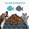 Slow Feeder Cat Bowls, Fish Shape Silicone Puzzle Feeder Lick