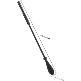 Abaodam Cepillo Limpiador de Pajitas Reutilizable de Silicona Negro, Fácil de Usar para Limpiar Botellas y Pajillas Largas en Casa o Viaje