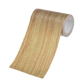 M METERXITY 1-Roll Wood Grain Repair Tape, 4 Inch x 15ft Self-Adhesive Wood Floor Tape, Realistic Textured Repair Patch, Contact Paper for Furniture/Floors/Home Decor [Brown]