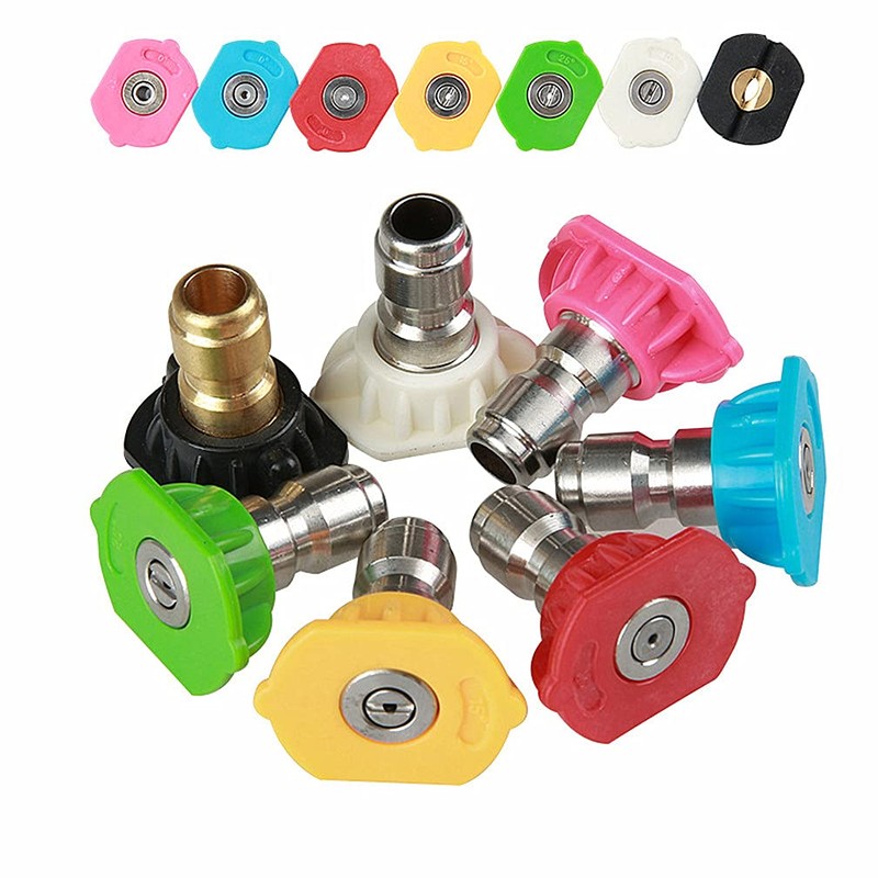 7 Pieces Pressure Washer Spray Nozzles Tips Set 1/4Inch Quick