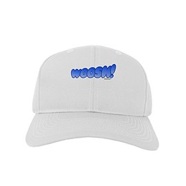 TooLoud Onomatopoeia Woosh Adult Baseball Cap Hat - White