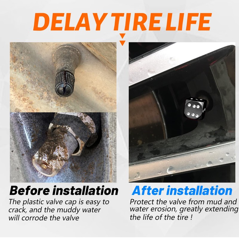 EKIND Bicycle Valve Dice (Pack of 5, Black)