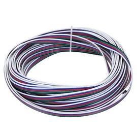 MECCANIXITY 22 AWG Flat Ribbon Wire, LED Extension Cable 5 Pin, 40Ft/12M Long 1.7mm Dia 5 Color Stranded Tinned Copper 22 Gauge 300V for Model Plane, Model Car, Electric Appliance