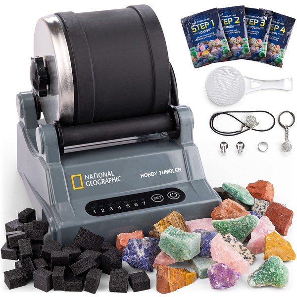 National Geographic Hobby Rock Tumbler Kit – Durable Leak-Proof Rock