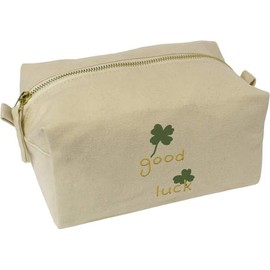 'Four Leaf Clover to Bring Much Luck' Canvas Wash Bag/Makeup Case (CS00036108)