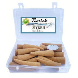 Raslok 100% Natural & Pure Incense Cones | Home Made | Home Dipped Best Scents Cones (Myrrh, Pack of 40)
