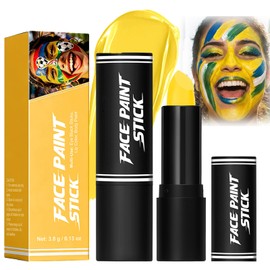 Blendable Face Makeup Stick for Adults - Creamy Paint Crayon for Halloween Costume Cosplay Party Festival Looks, Twist Up Design for Theatre Stage Sports Event Creative Styling (Sun Yellow)
