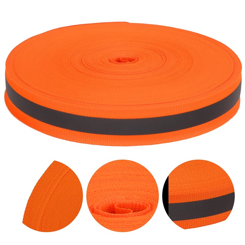 MUNEFE Fluorescent Orange Reflective Tape, High Visibility Reflective Tape Strip,