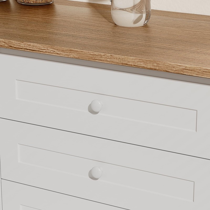 goldenwarm 10 Pack White Cabinet Door Knobs 33mm Round Drawer