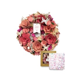 [2024 mamawreath packaged B] Flower Wreath, Birthday Gift, Mother's Day, Flower Gift, Spring Wreath, Flower Present, Entryway, Pink, Red, Eternity, M Size: 9.8 inches (25 cm) x 2.4 inches (6 cm)