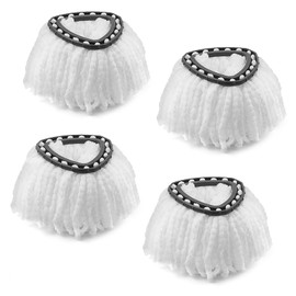 MXZONE Mop Replacement Head Compatible with Vlieda Spin EasyWring Clean Turbo Classic Microfibre Mop Refill Head Triangle mop Head, White, 4 Packs
