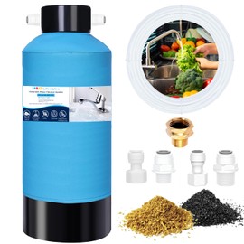 H&G Lifestyles Undersink Water Filter Systems,Water Filter for Sink Faucet, KDF GAC Remove Heavy Metal Chlorine for Drinking Water,Fits 3/8" Water Hose with Quick Connection, 300,000 Gallons