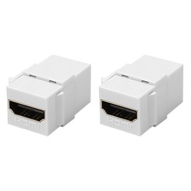 Purcopper 4K HDMI Keystone Jack Adapter 2Pack, HDMI Female to Female Video Coupler Snap-in for Keystone Wall Plate (White)