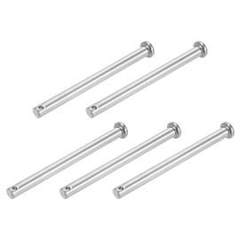 sourcing map 5Pcs 8mmx100mm Single Hole Clevis Pins, 304 Stainless Steel Flat Head Single Hole Clevis Pins for Mechanics Repair, Furniture Installation, Industrial Equipment, DIY (Silver)