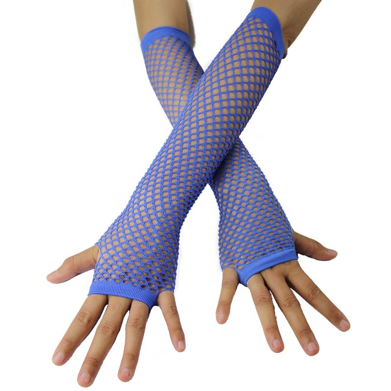 BundleMall 12pcs Set Womens Fingerless Fishnet Gloves Costume Party Accessories