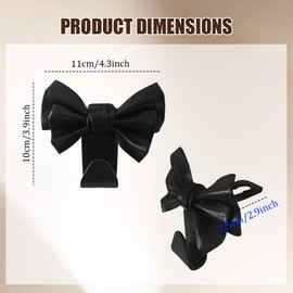 HQRNYP 2PCS Car Seat Headrest Hook, Car Purse Hook, Crystal Rhinestone Automotive Seat Back Hanger, Universal Accessories Bling Auto Headrest Hanger Storage Organizer for Most Vehicles (bowknot-Black)