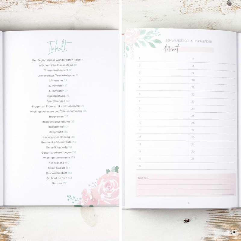 Pregnancy Diary and Planner - 40 weeks relaxed through pregnancy