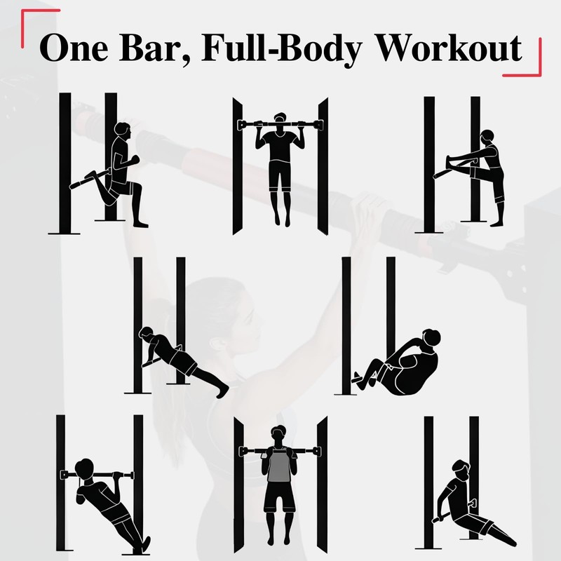 Pull Up Bar for Doorway, Adjustable Chin Up Bar with