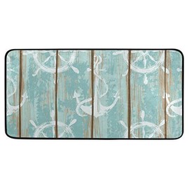 Kitchen Rugs Boards of Ship Deck Nautical Design Non-Slip Soft Kitchen Mats Bath Rug Runner Doormats Carpet for Home Decor, 39" X 20"