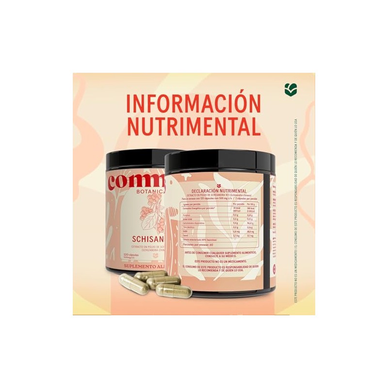 Hongos Adaptógenos Hongo Baya Schisandra 120 Cápsulas Suplemento Natural Más