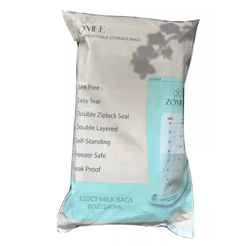 Zomee 120 Count Double Zip Breast Milk Storage Bags 8oz