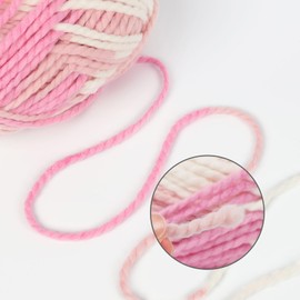 NICEEC 2 Skeins Bulky Acrylic Yarn - Soft, Colorful, Multicolored, Quality, Bulky Yarn for Crochet & Knitting - Total Length 80 yds/3.53oz - Pink Series