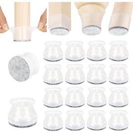 Aneaseit Chair Leg Floor Protectors - 16 pcs Clear - Felt Bottom Silicone Pads - Floor Protectors for Chairs - Rubber Caps for Hardwood Floors - Furniture Feet Sliders - Large