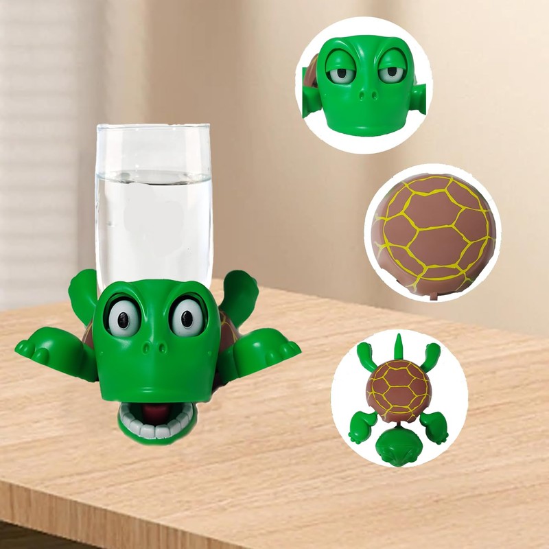 Turtle Coaster, 3D Printed Funny with Interactive Expression, Insulated Drinking