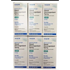 Major Nasal Decongestant PUMP SPRAY Oxymetazoline 12hr MAJOR 30ml (6 PACK ) __ white