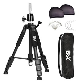 GEXWORLDWIDE - Soporte de trípode para maniquí de 55 pulgadas, bloque de lona, para entrenamiento de muñecas, maniquí, cabeza de maniquí, soporte para peluca para peluquería de cosmetología (negro)