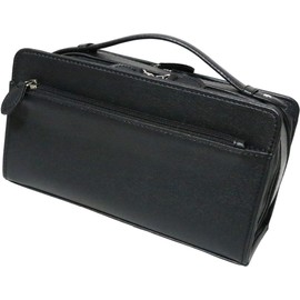 Berkut Double Zipper, Second Bag, Clutch Bag, Handbag, Formal, Saffiano Black