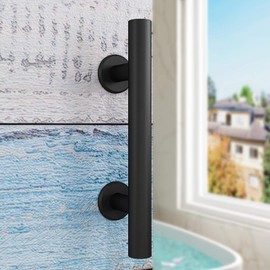 EaseLife 10" Sliding Barn Door Handles and Pulls,Rustic Double Sided Hardware Set,Heavy Duty,Matte Black Powder Coated Finish,Easy Install