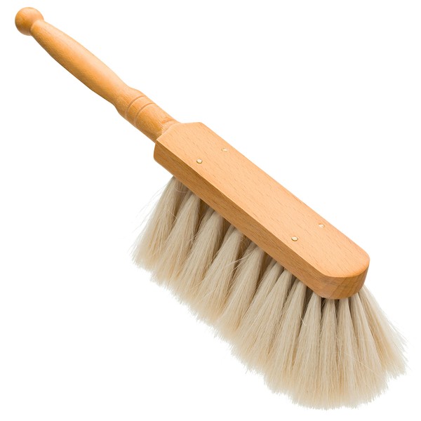 Redecker Goat Hair Dust Brush with Waxed Beechwood Handle, Small, 9-7/8-Inches