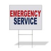 Fastasticdeals Weatherproof Yard Sign Emergency Service Red Blue Lawn Garden