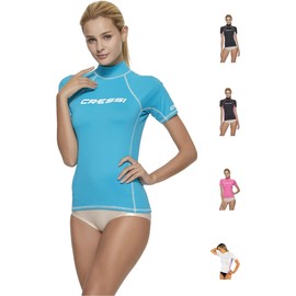 Cressi Women's Rash Guard, Aquamarine, Large Size 4 UK