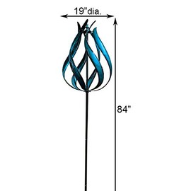 Marshall Kinetic Taos Vertical Wind Spinner, Blue, 84" H