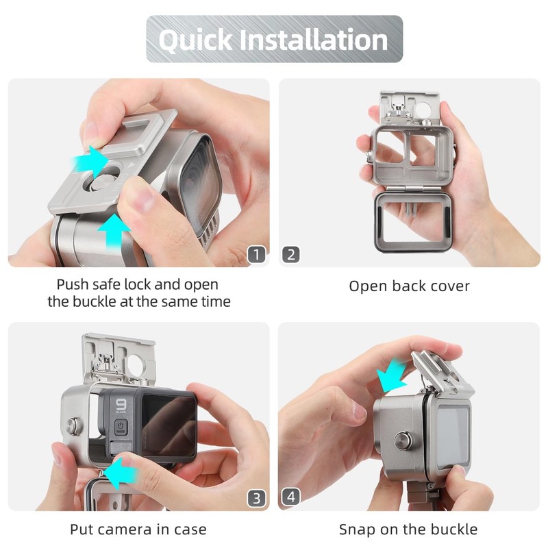 Aluminum Waterproof Housing Case for GoPro Hero 4K (2024)