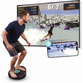 GoBalance Board - App-Enabled Balance Board. Smart Bluetooth Sensor, 12 FREE Interactive Games - Fun, Balance Training and Home Gym Workout! Boost Coordination & Strength for Teens and Adults