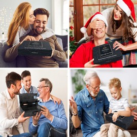 VEIYAILU Gifts for Him Husband Boyfriend Son Men Nightstand Organizer Wood Phone Docking Station Gift Ideas for Father's Day, Christmas, and Valentine's Day (Black)